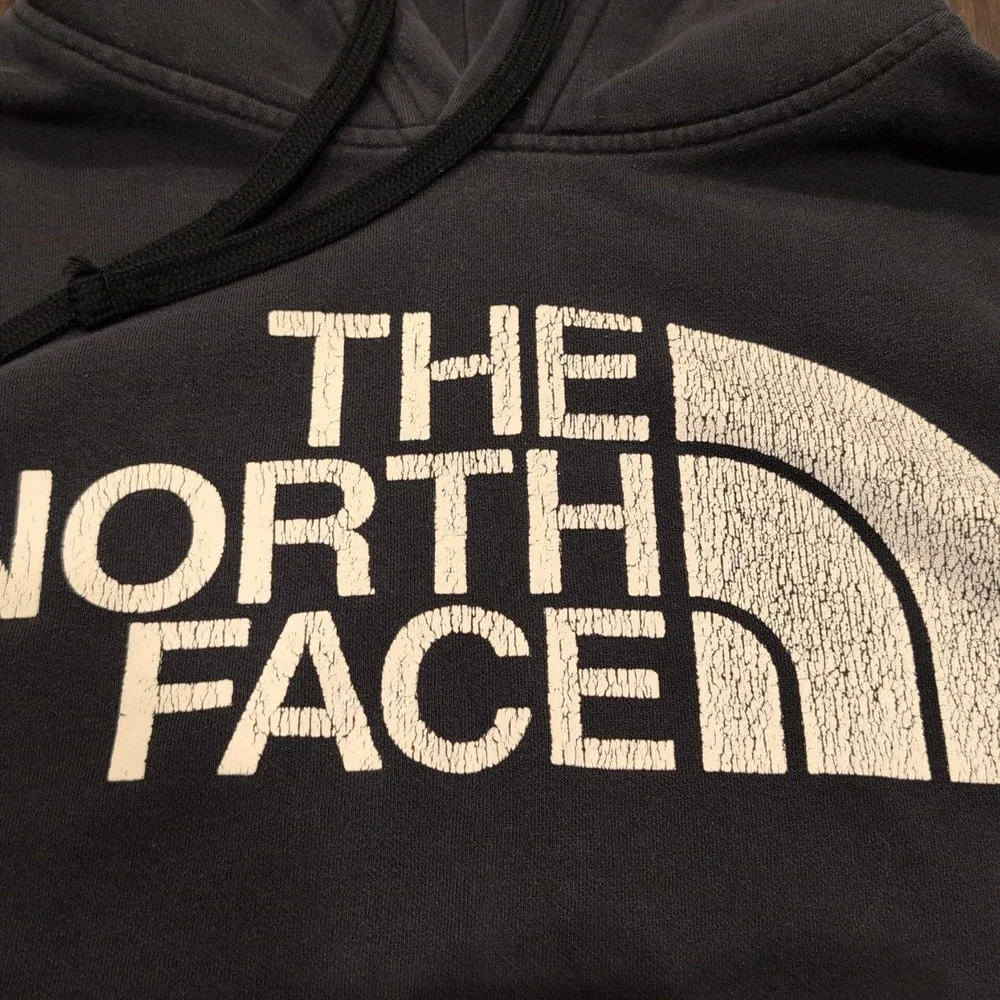Vintage The North Face Black Hoodie Pullover Mens‎ Medium Soft Distressed Y2K